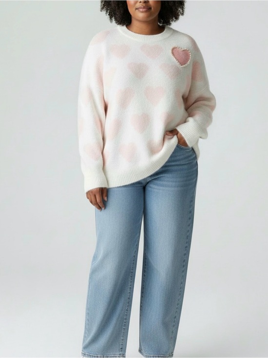 Vince Camuto Sweaters - Vince Camuto Plus Size Heart Novelty Sweater